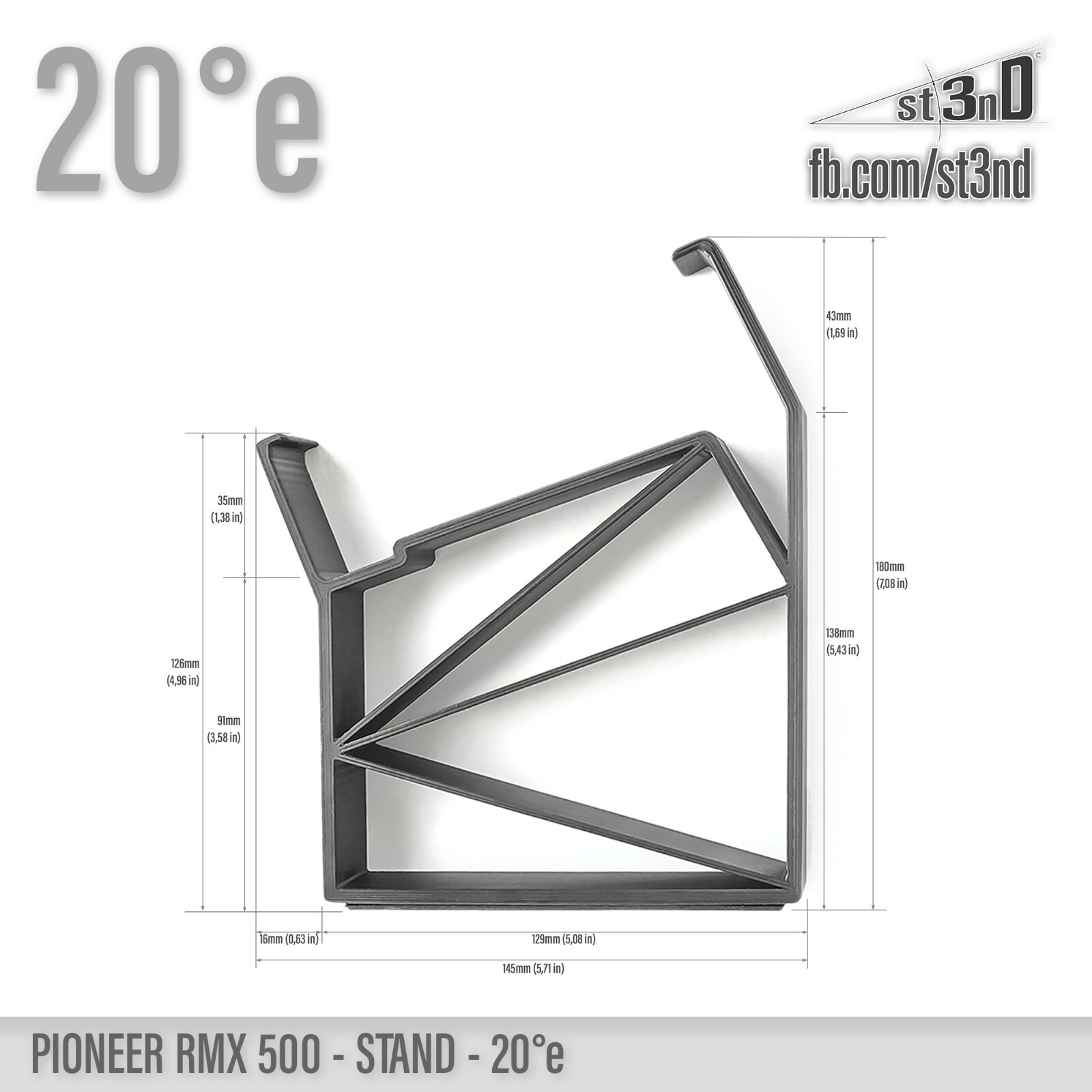 STAND for PIONEER RMX-500 20° elevated - 3D printed - 100% Buyer Satisfaction