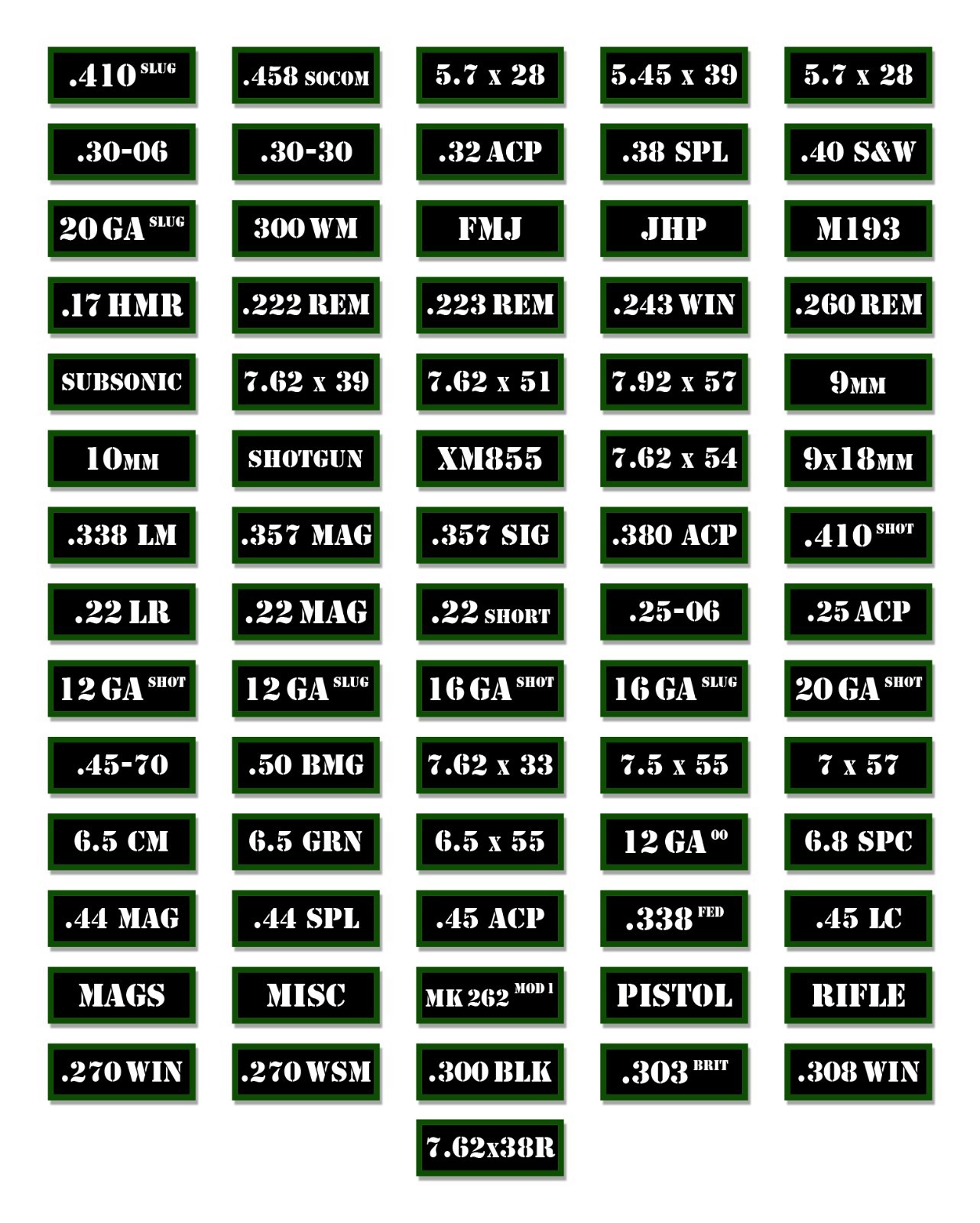Ammo Can Decals TARGETS Ammo Can Labels for Target Practice Items 3" 2 pack WT