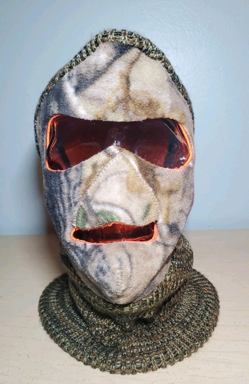 Balaclava Hunting Fishing Reveseable Camo Orange Full Face Mask Adult Size OSFM