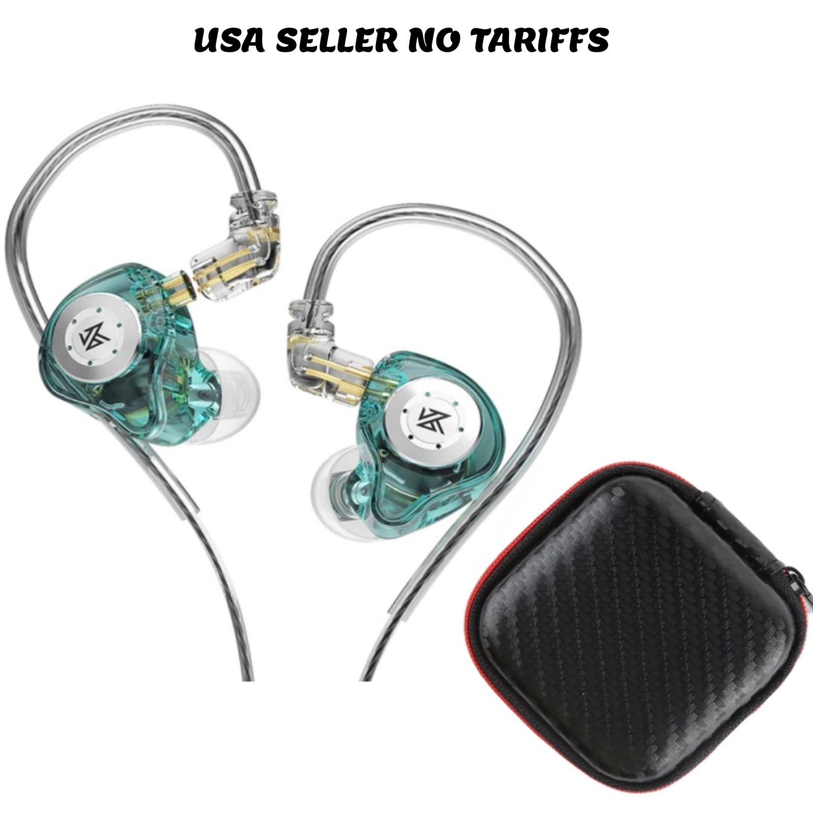 KZ EDX Pro IEM Earphones 1DD 10mm 3.5mm in Ear Monitor Gaming HIFI - w/Case CYAN