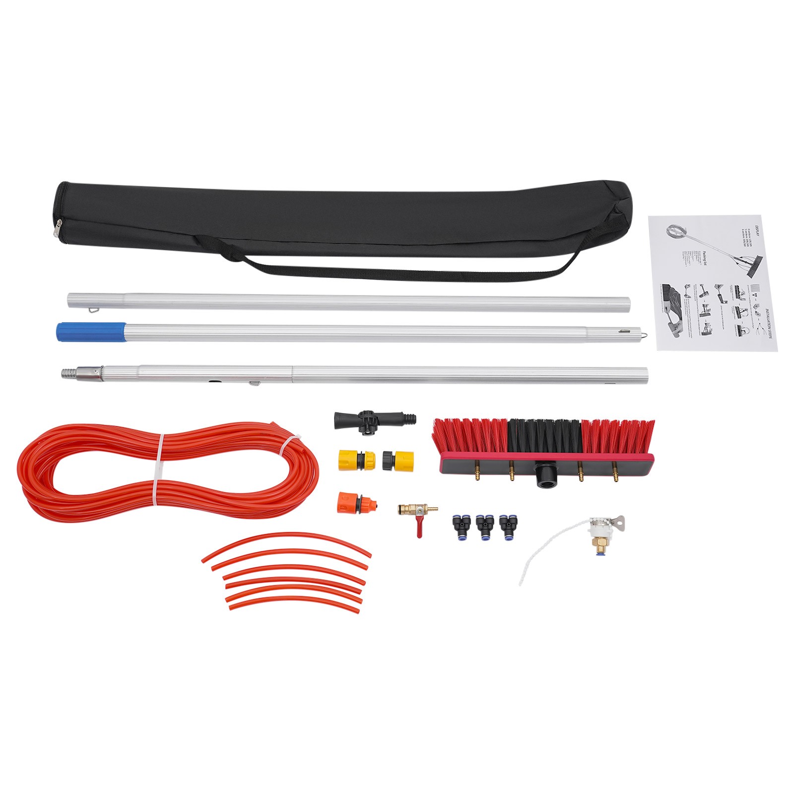 Long Reach Solar Panel Cleaning Brush Kit, Window Cleaning Water-Fed Rod Kit, 3m