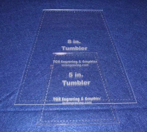 5 and 8 Inch Tumbler Set Quilt Template - With Seam Allowance -Clear 1/8 Acrylic