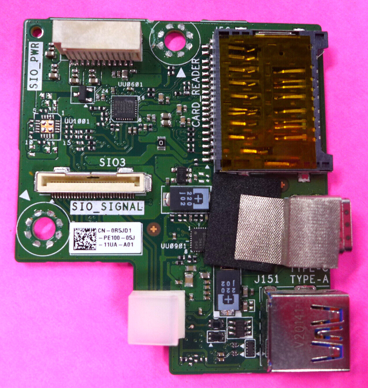 Dell Inspiron 24 5477 OptiPlex 7460 AIO Desktop USB-C SD Card Reader Board R5JD1