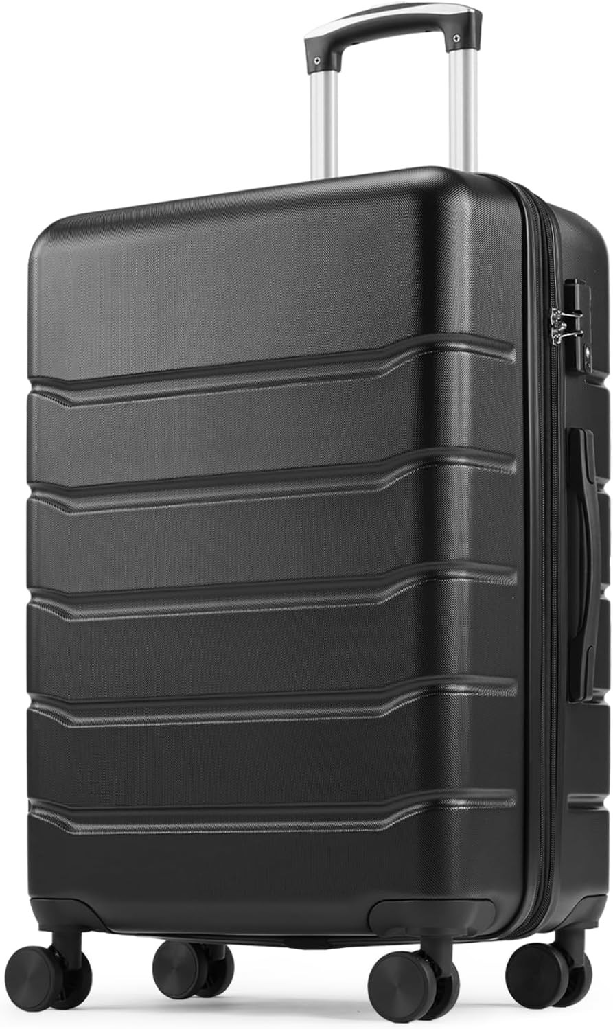 Carry on Luggage, Hard Shell ABS Suitcase with Double Spinner Wheels, Lightweigh