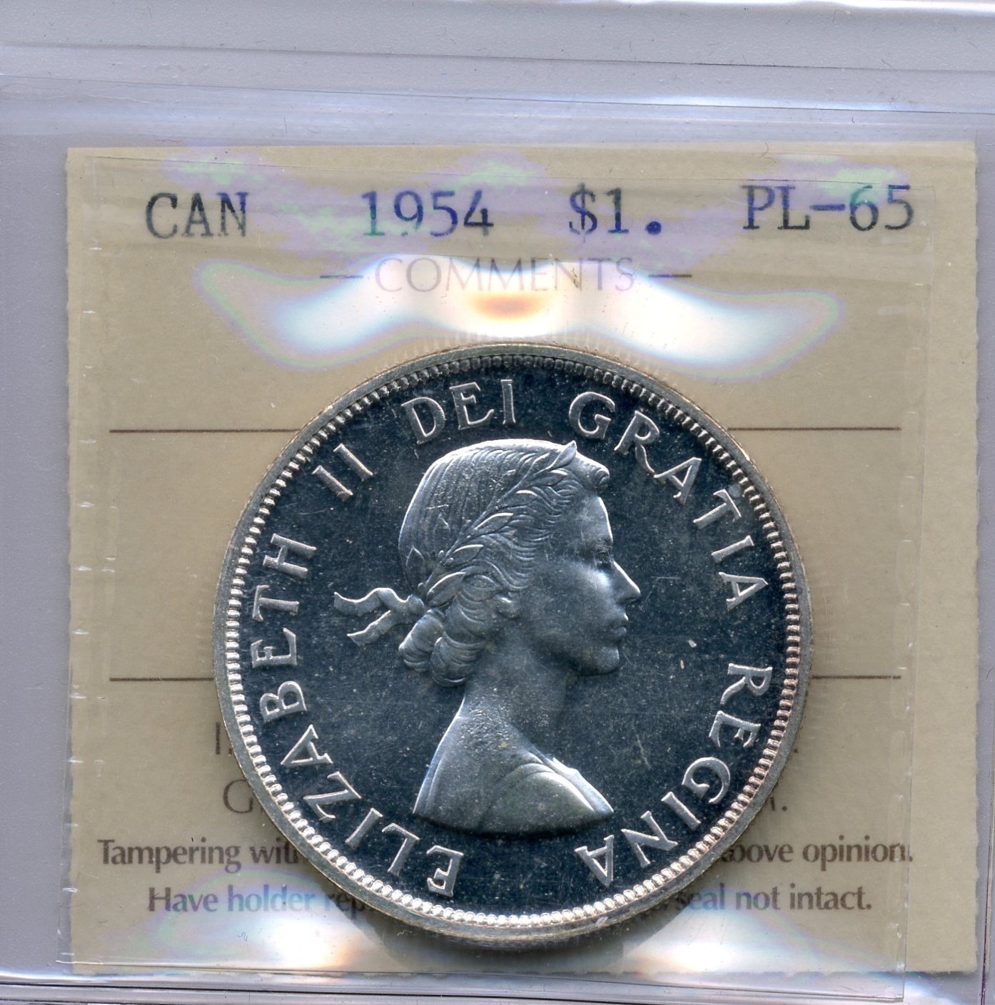 1954 Canada $1, Elizabeth II - Proof-Like, ICCS PL65