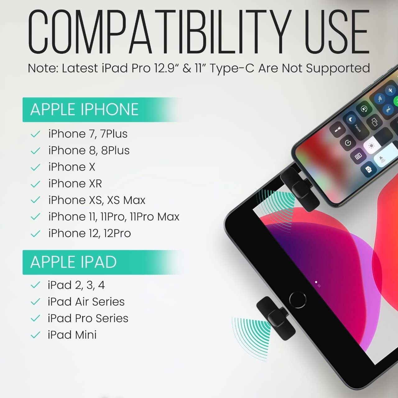 Wireless Lavalier Microphone - Compatible with The iPhone No App Or Adapter Need