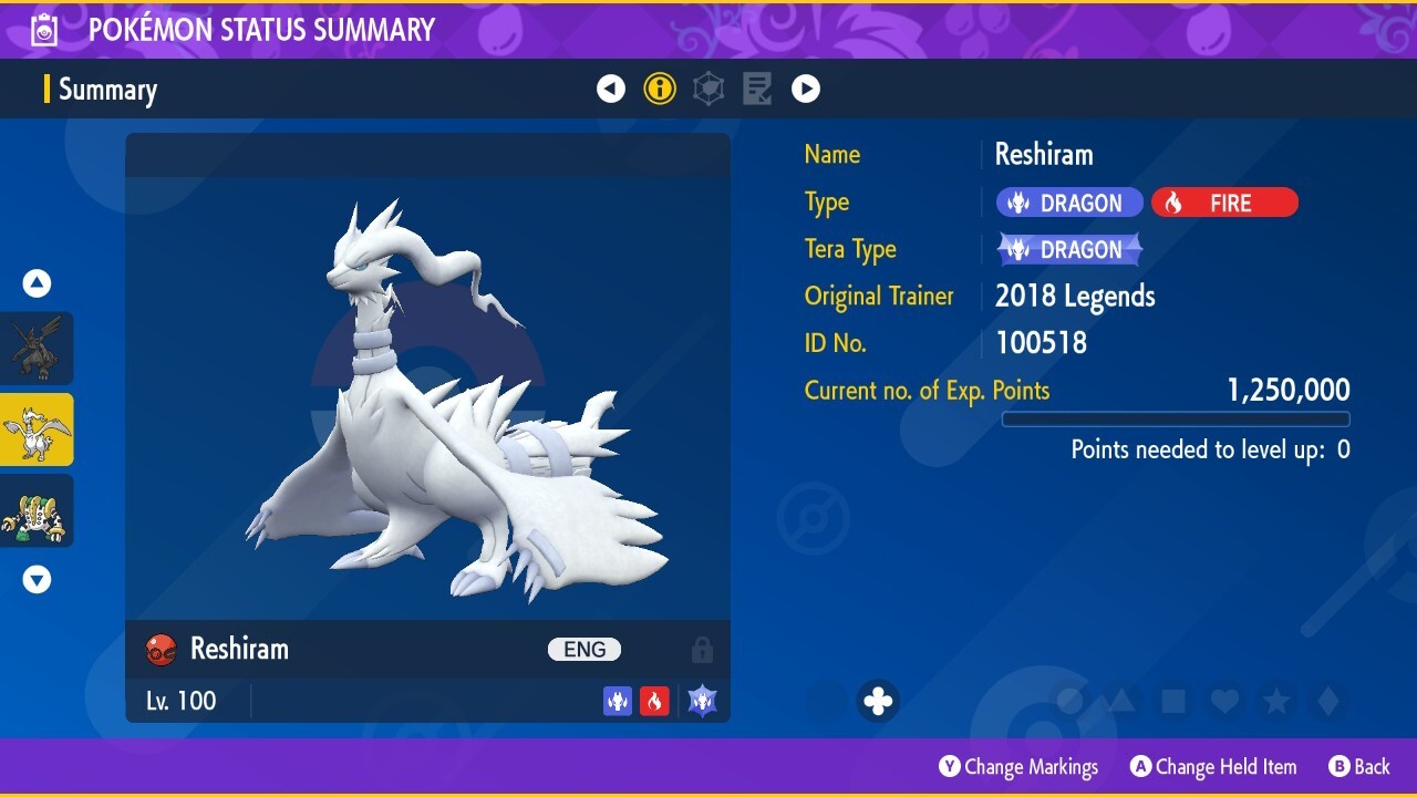 Reshiram Event 💜 American 2018 Legends 💜 Pokémon Scarlet & Violet