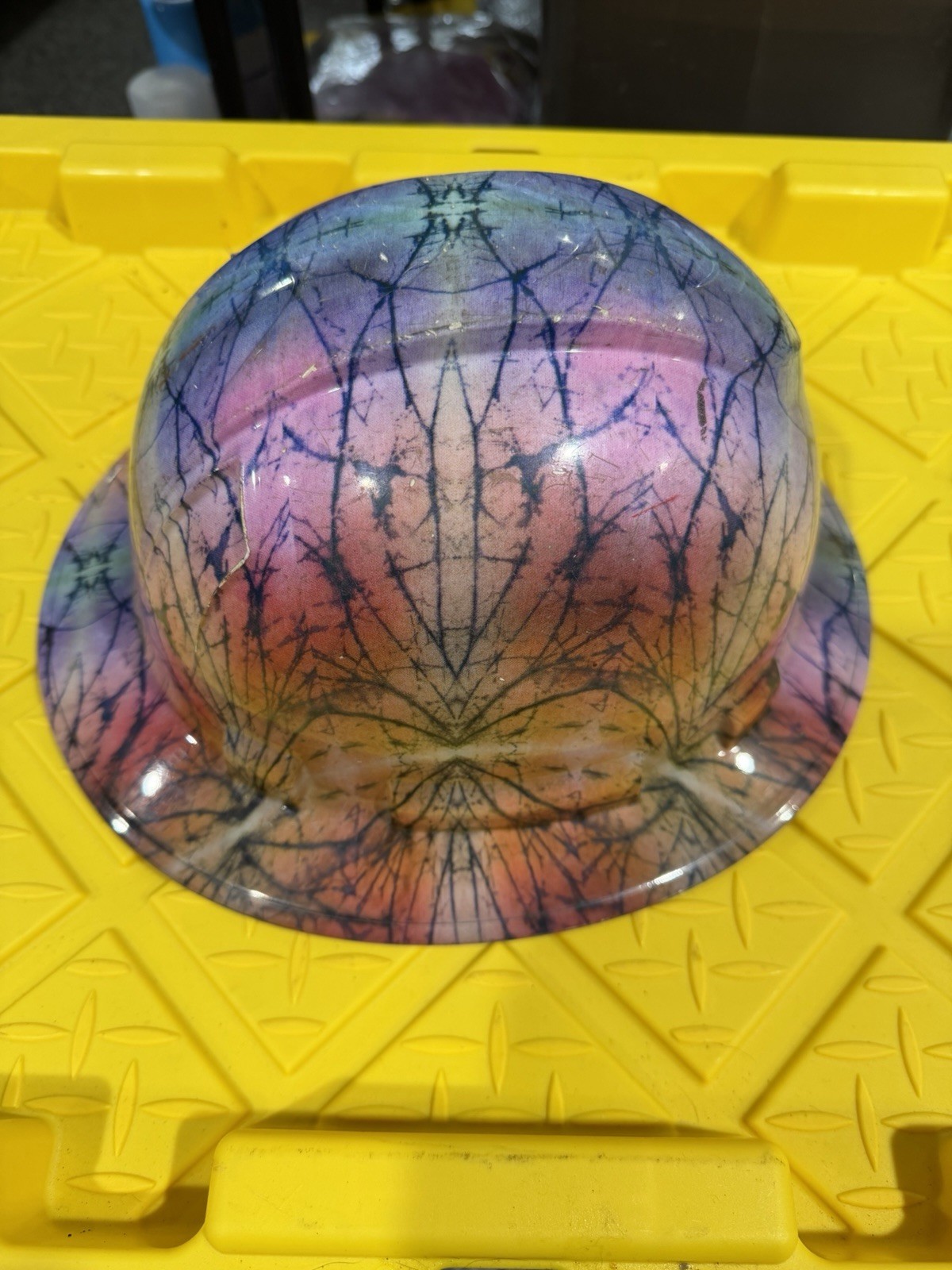 2 New Full Brim Hard Hats Custom Hydro Dipped Construction Site