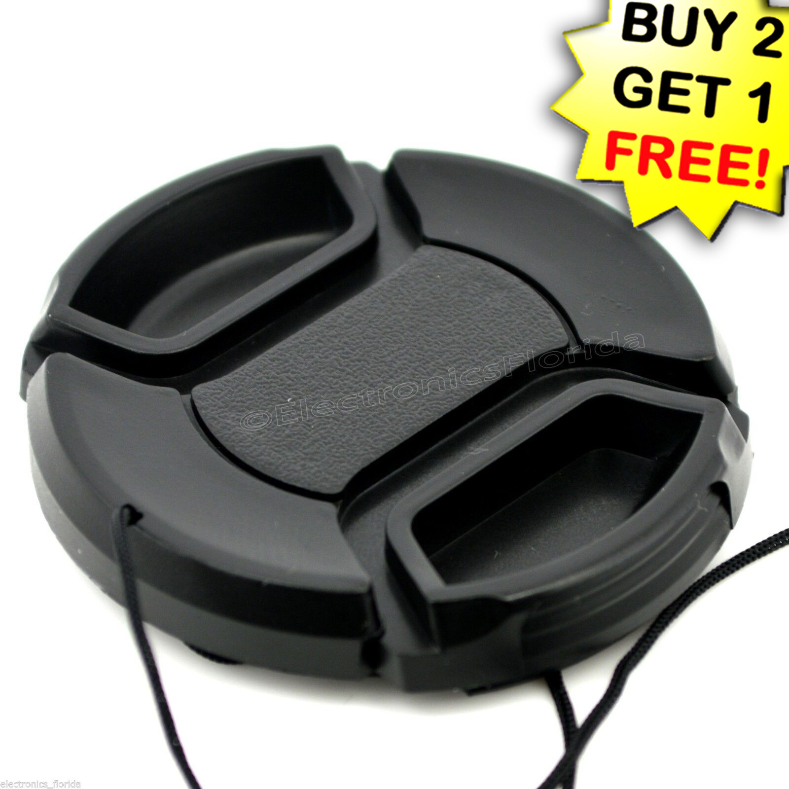 72mm Lens Cap center pinch snap on Front Cover string for Canon Nikon Sony