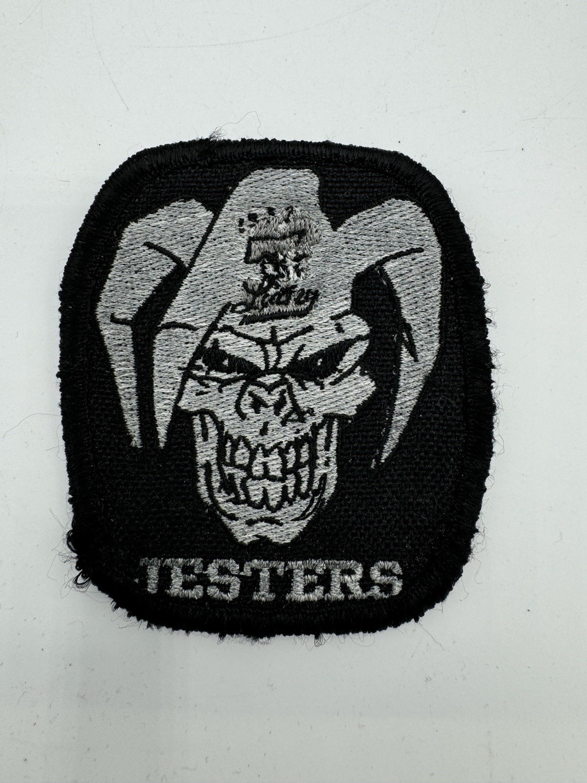 Jesters Black Patch Jester Skull MC Motorcycle Club Hook & Loop Military (?)