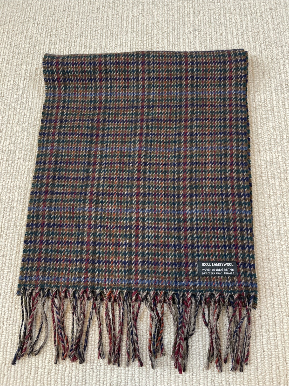 100% Lambswool Woven in Great Britain Scarf  11x54