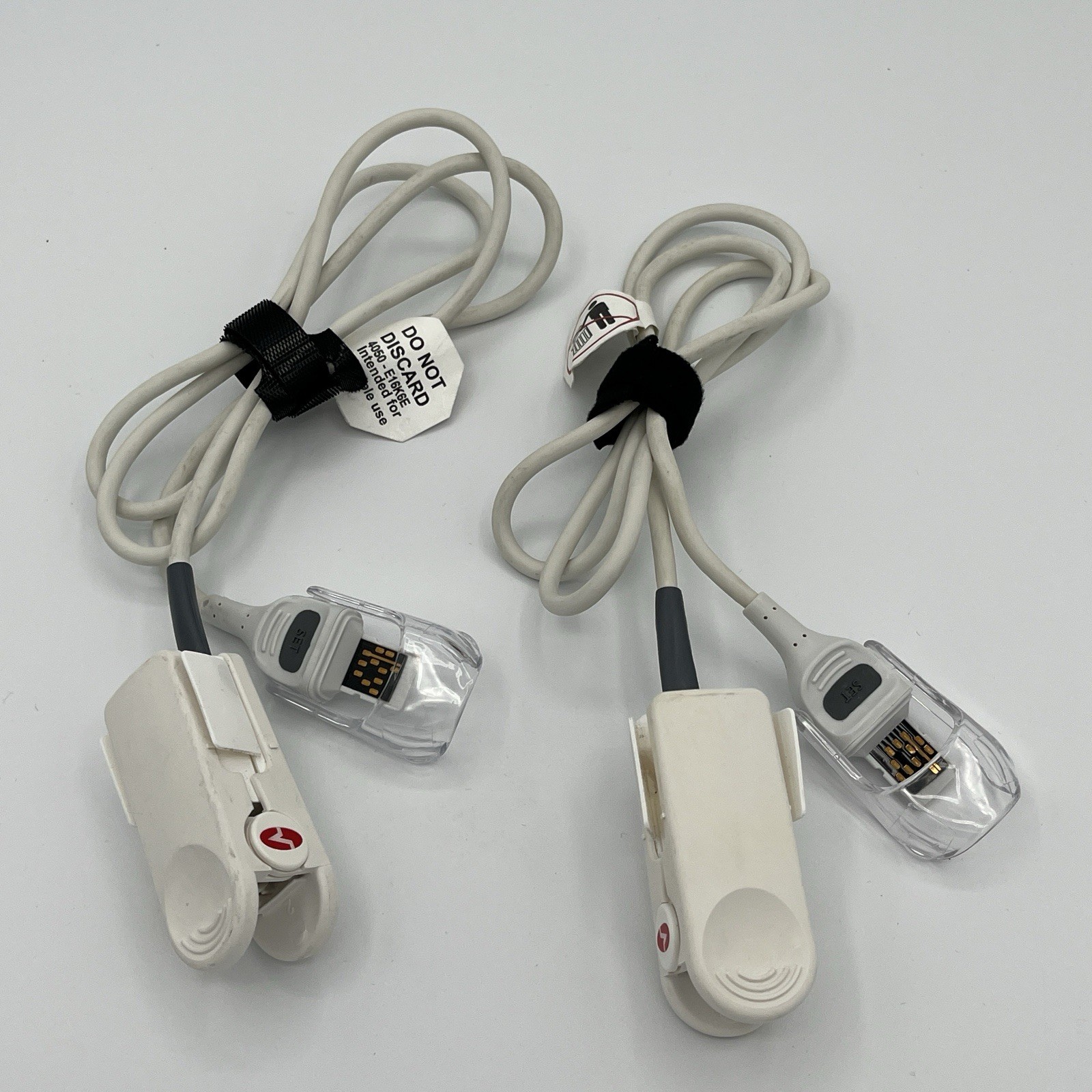 *LOT OF 2* Masimo 4050 Adult Finger Clip SpO2 Sensor Red Set DCI 3Ft