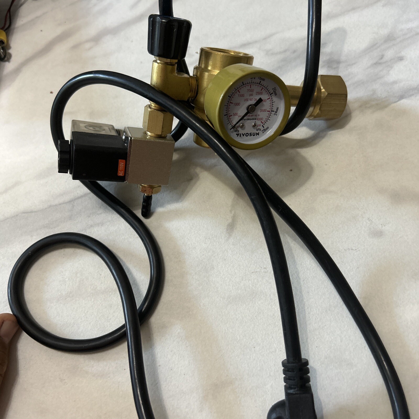 Hydroponics CO2 Regulator System w/ Solenoid Valve Flowmeter Garden READ DESCP