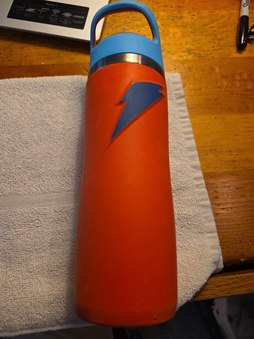 Gatorade Overtime Stainless Steel Coral Straw Cap Metal Water Bottle, 22 oz
