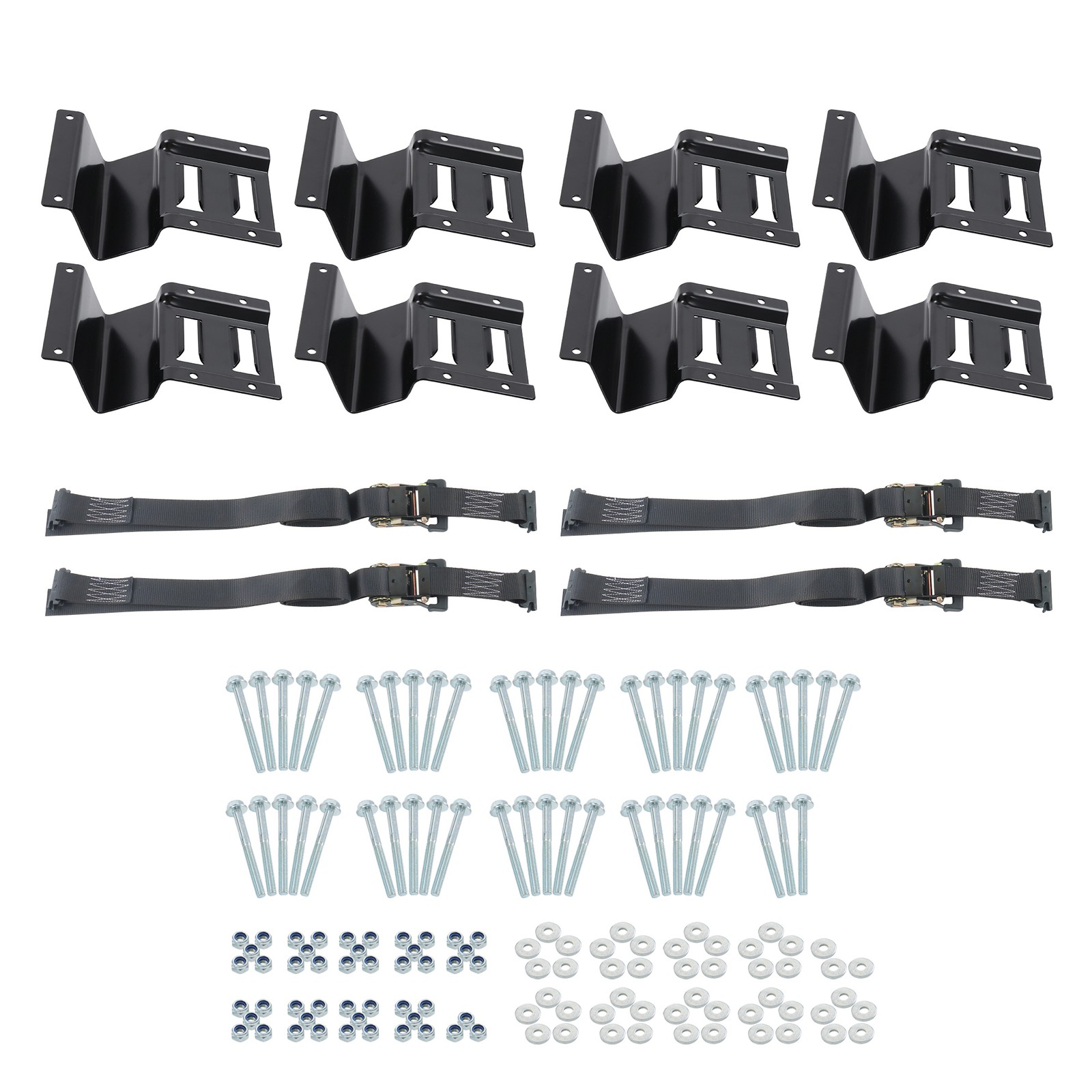 Labwork 8PCS E Track System Wheel Chock 4 PCS 10' Ratchet Strap For Truck Van