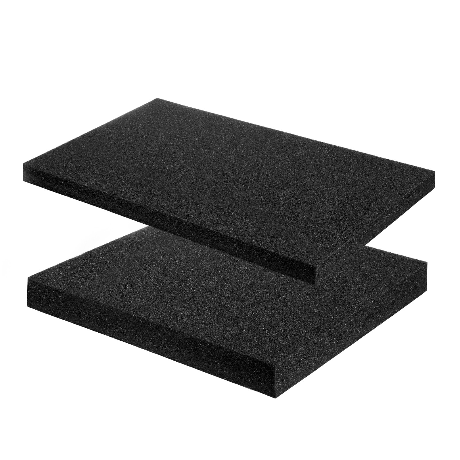 12"Lx12"Wx2"T & 16"Lx8"Wx1"T Polyurethane Foam Inserts(Black, 2pcs)