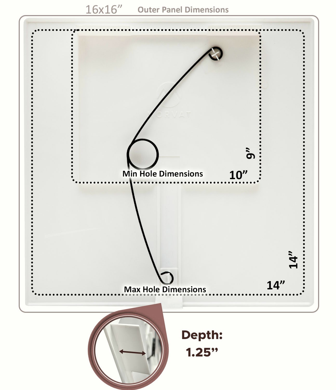 Morvat 14x14 Adjustable Spring Access Panel for Drywall & Ceiling