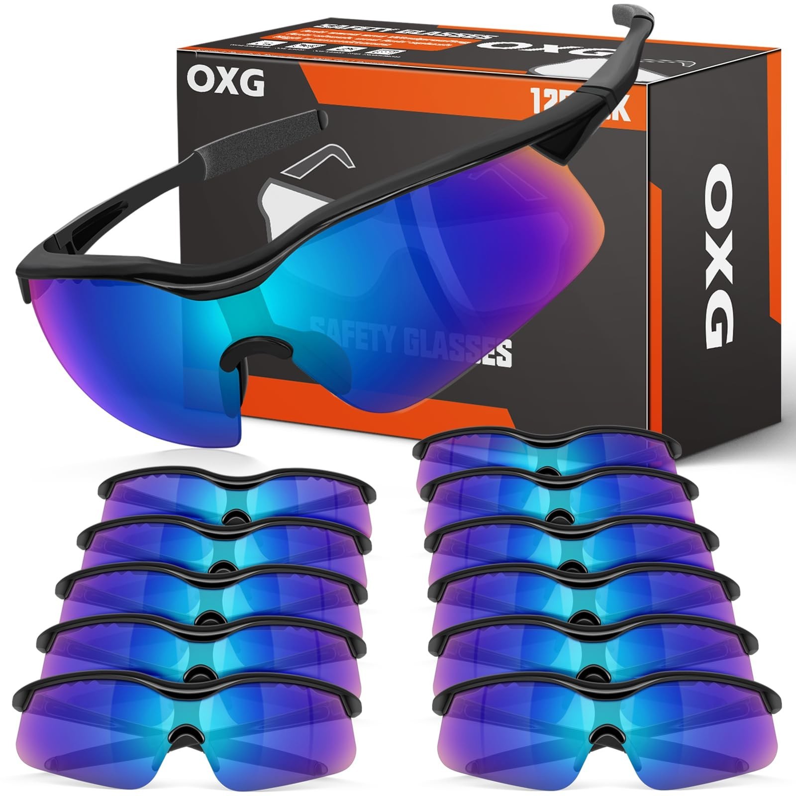 12 Pack Safety Glasses, ANSI Z87.1 Protective Eyewear for Men Women | UV Prot...