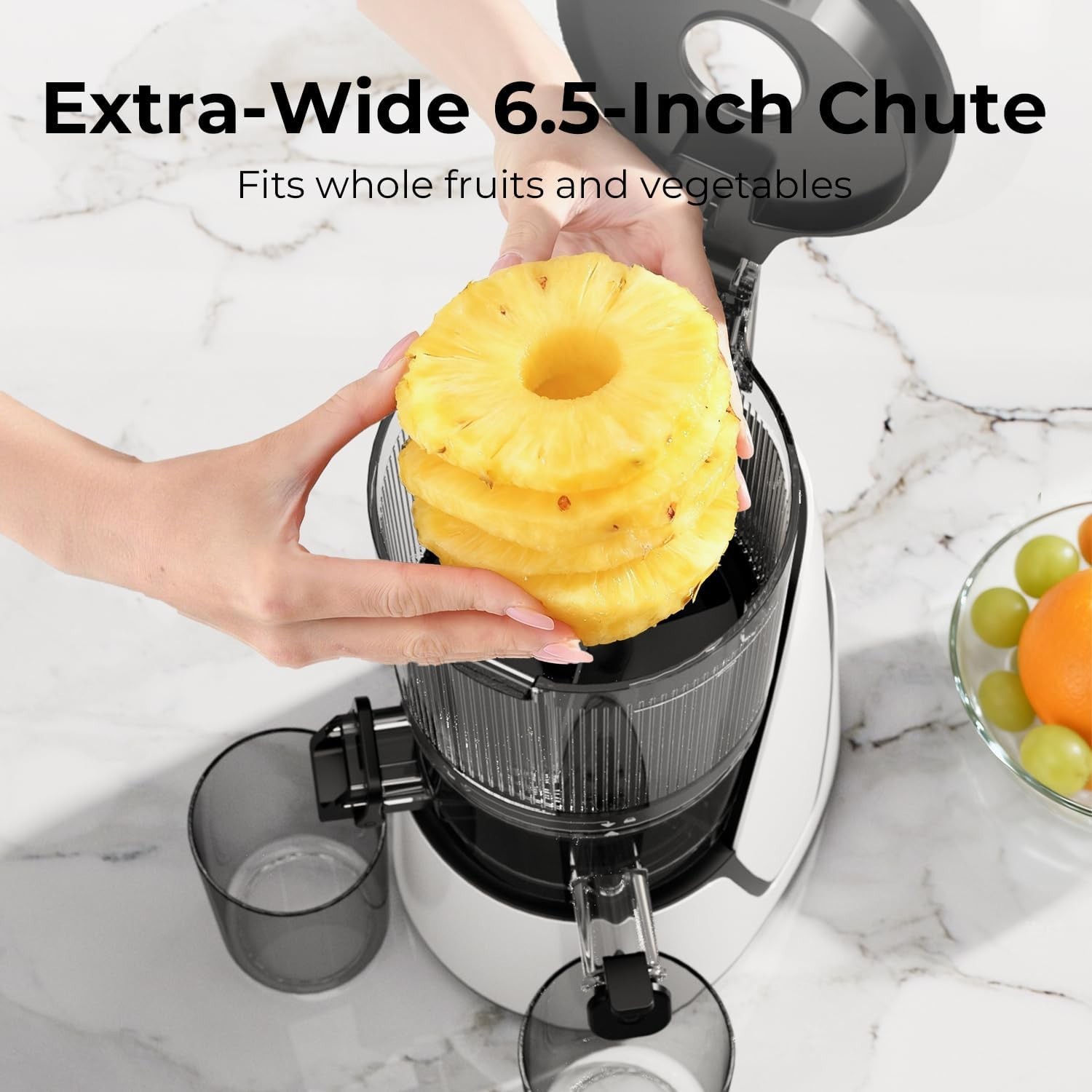 High-Performance Cold Press Juicer with Auto-Reversing & Dishwasher Safe Design