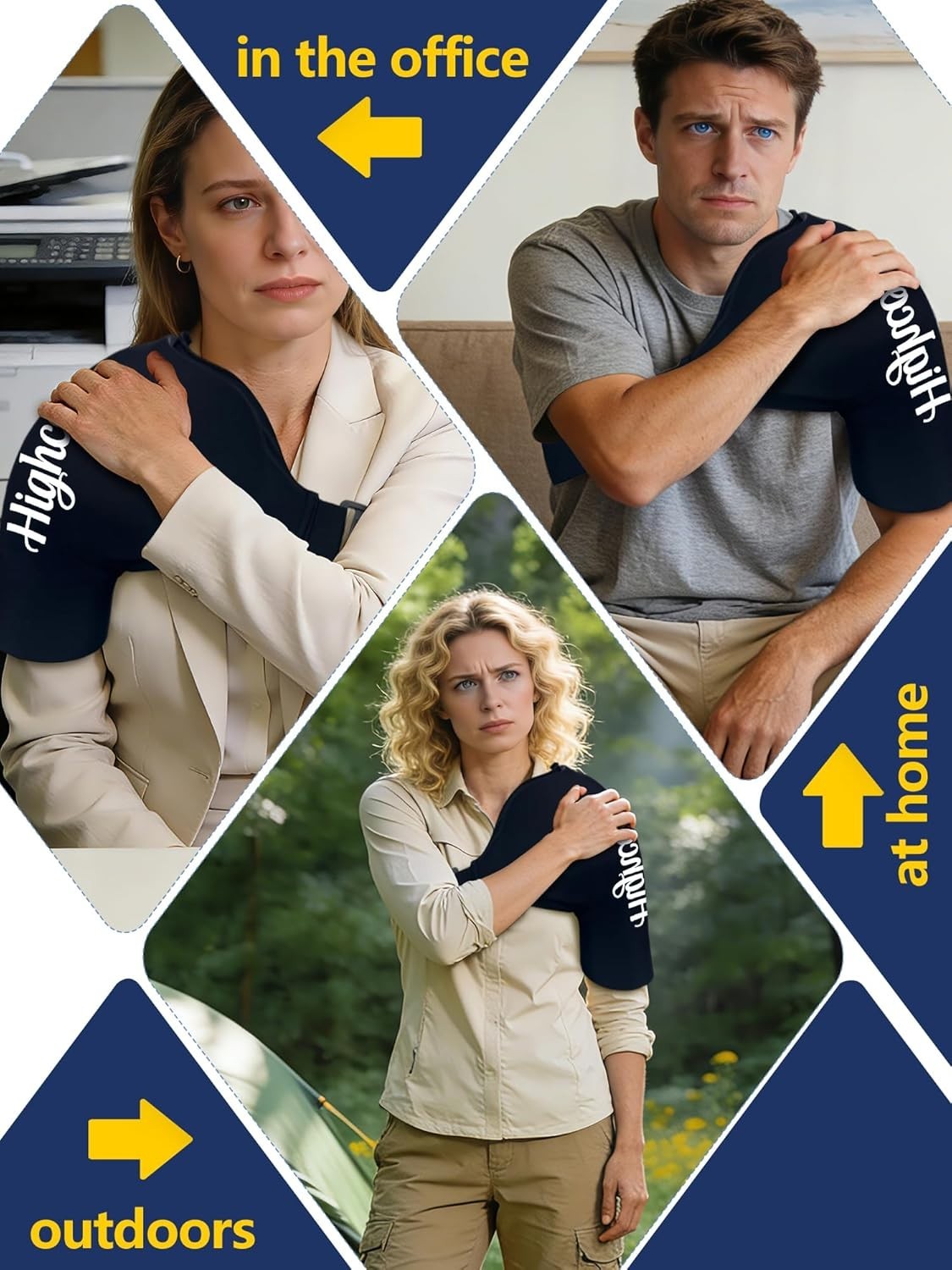 Shoulder Ice Pack Wrap for Rotator Cuff and Arm,Reusable Compression Cold Bra...