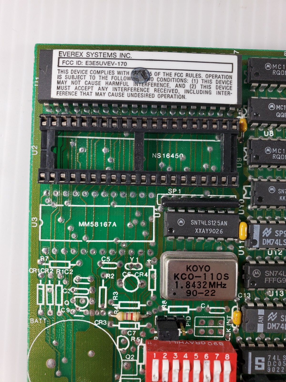 EVEREX SYSTEMS INC. CARD E3E5UVEV-170