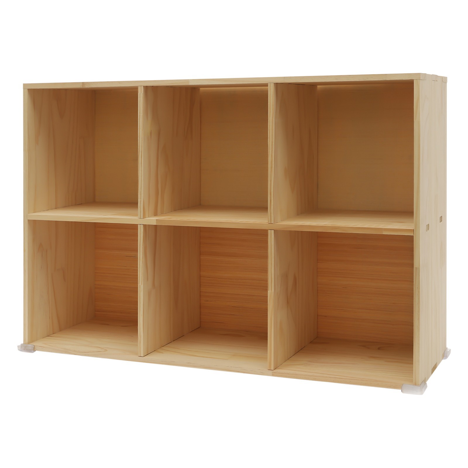 Solid Wood Bookcase with 6 Cubes - Stylish Storage & Elegant Design