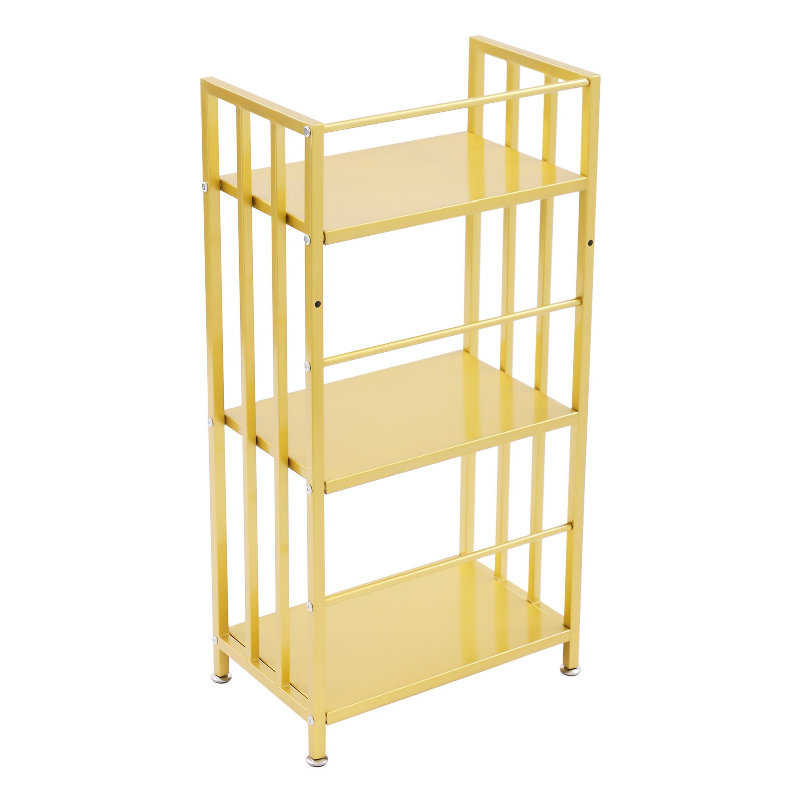 3-Tier Floor Standing Bookshelf Display Rack Iron Open Shelf Modern Sturdy