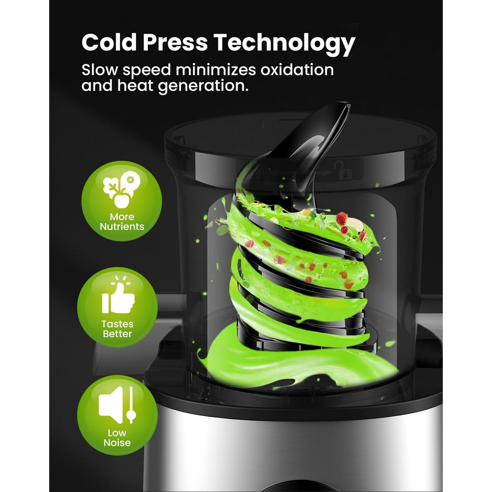 Juicer Machines with 41oz Large Feed Chute, Cold Press Juicer Vegetable & Fruits