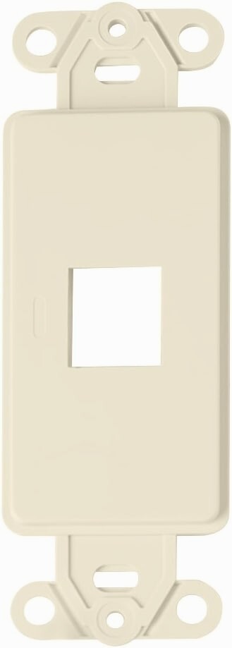 1-Port Decora Style Keystone Jack Wall Plate Insert Single Hole - Almond