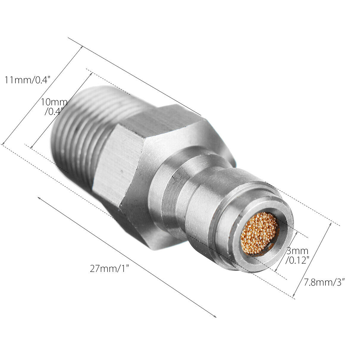 2Pcs Stainless Steel Paintball One Way Valve CO2 Foster HPA/N2 Fill Nipple 1/8''