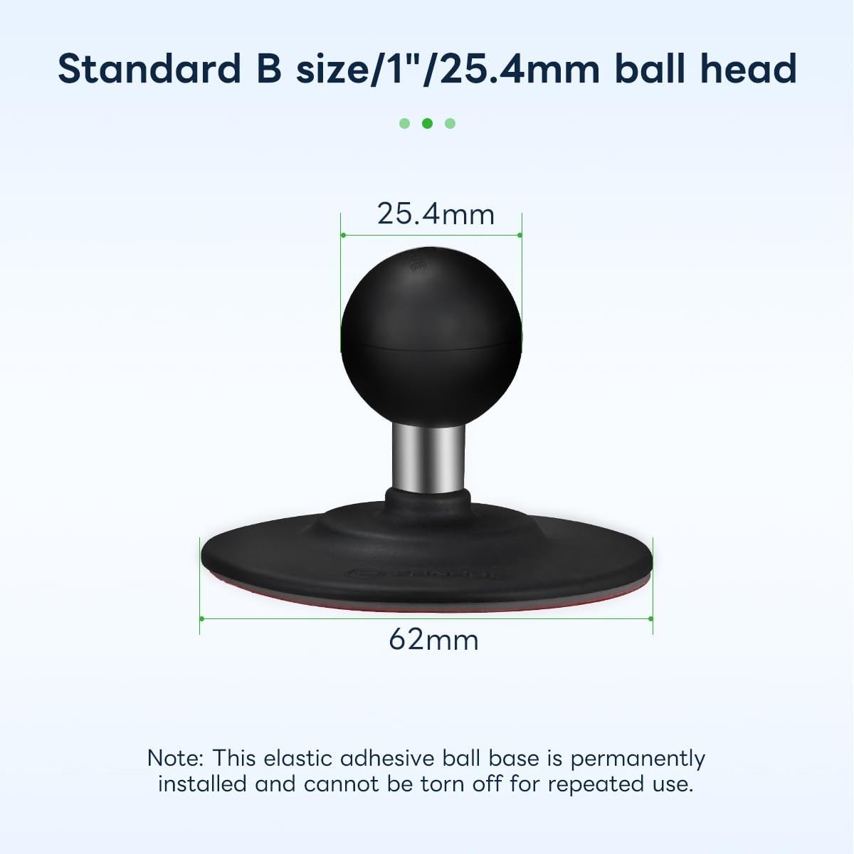Flex Adhesive Ball Base Compatible with RAM Mounts B Size Double Socket Arm, ...
