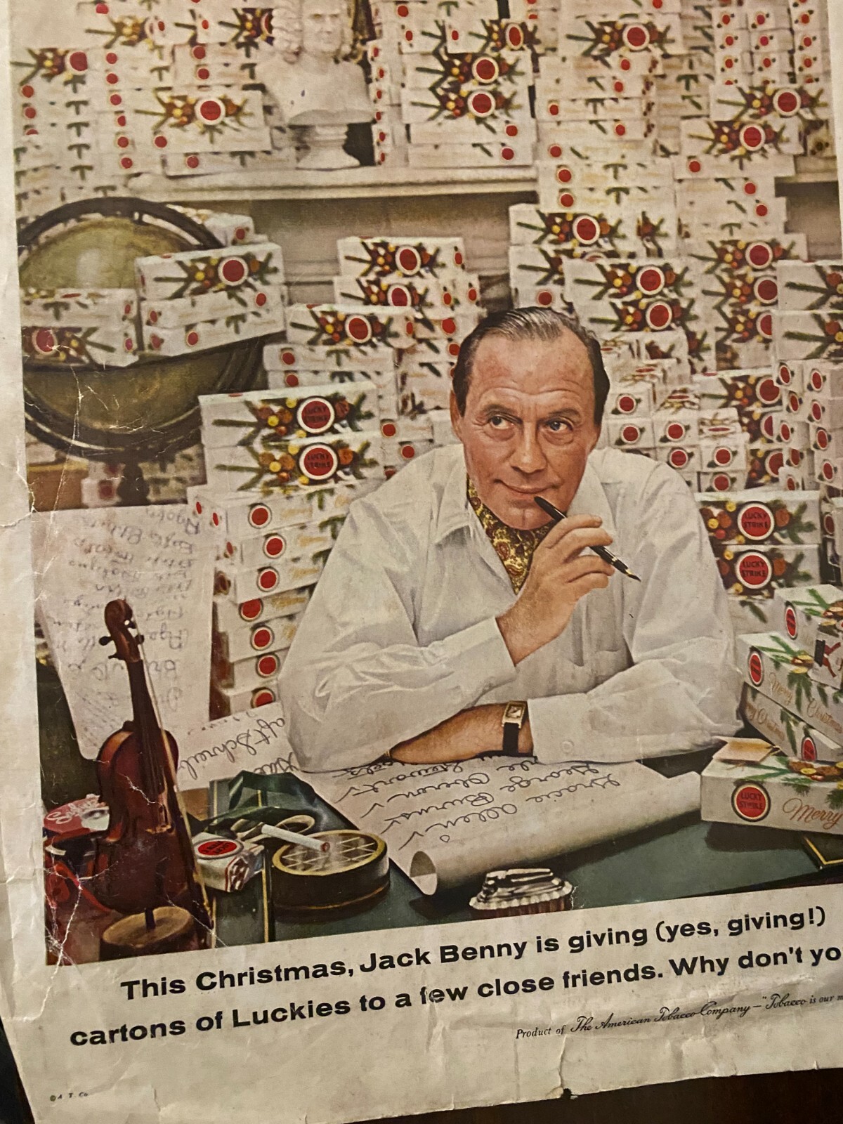 Jack Benny, Lucky Strike Cigarettes, Full Page Vintage Large Format Print Ad