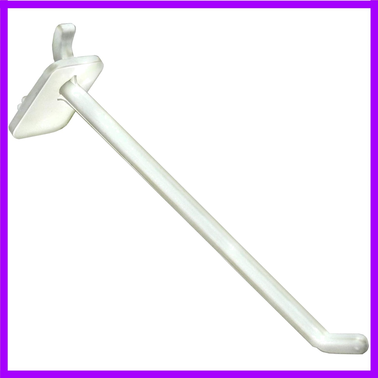 Pack of 50 Heavy-Duty 6" White Pegboard Hooks - Elegant Retail Display Solution