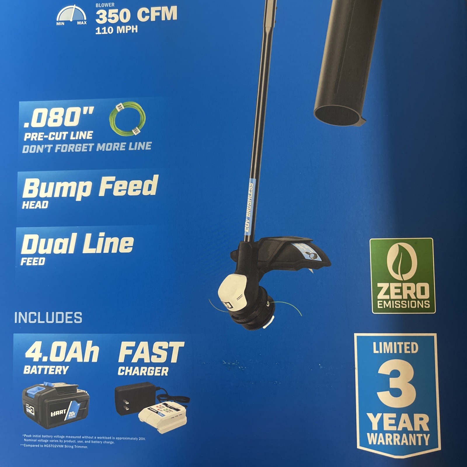 New HART 20-Volt 20v Brushless Combo Set Trimmer 13” + Leaf Blower Tools Only