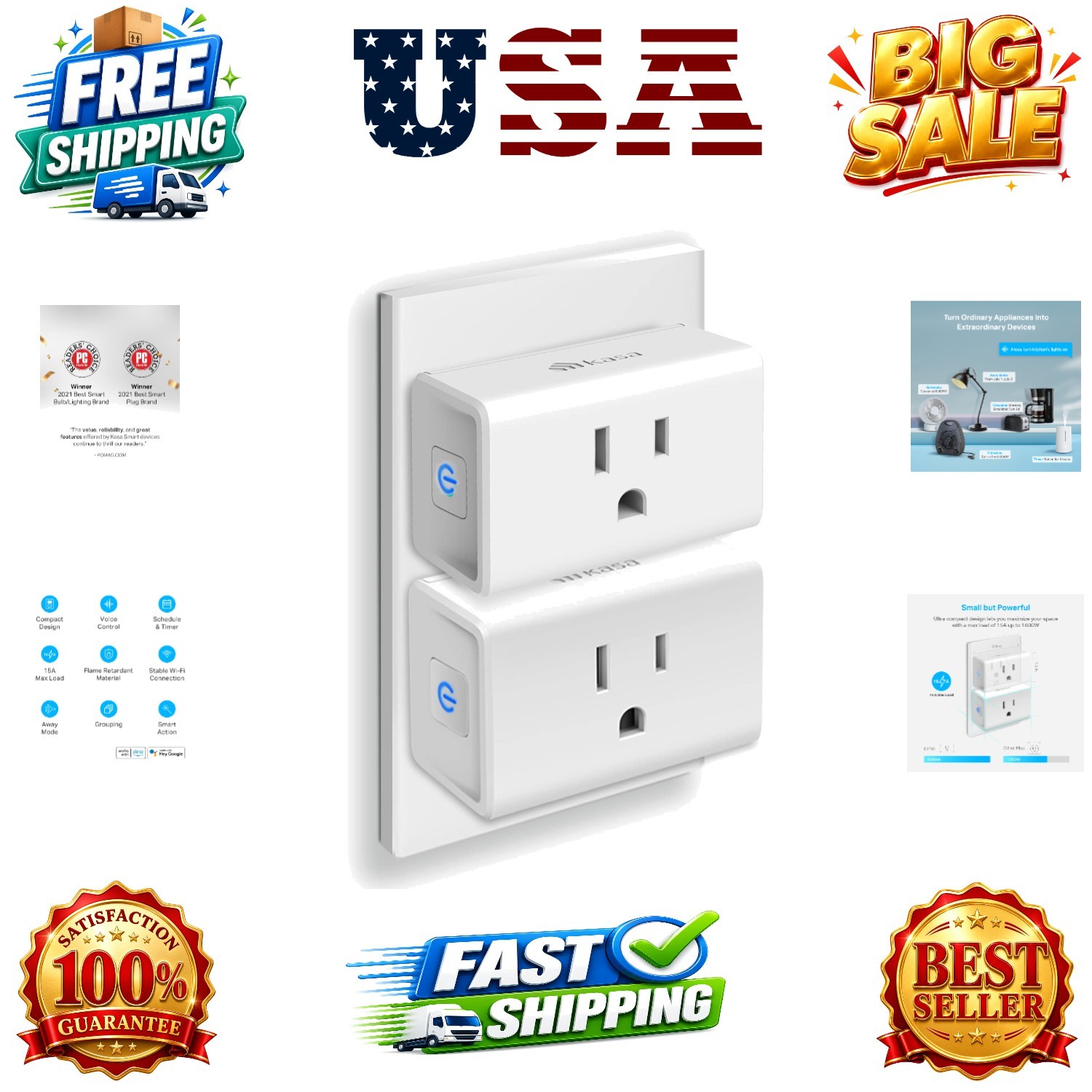 Plug Ultra Mini 15A, Smart Home Wi-Fi Outlet Works with Alexa, Google Home, N...