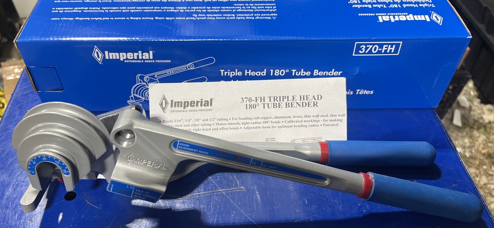 Imperial Triple Head 180 Degree Tube Bender for 3/16" - 1/2" Capacity 370-FH NEW