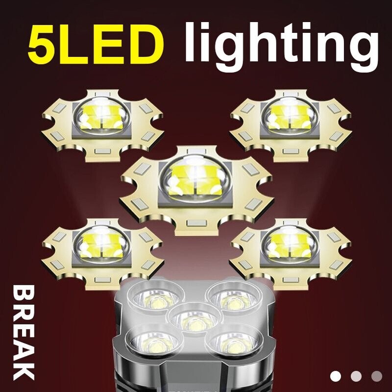 Super Bright LED Torch Flashlight+USB Rechargeable Tactical Camping Outdoor Lamp