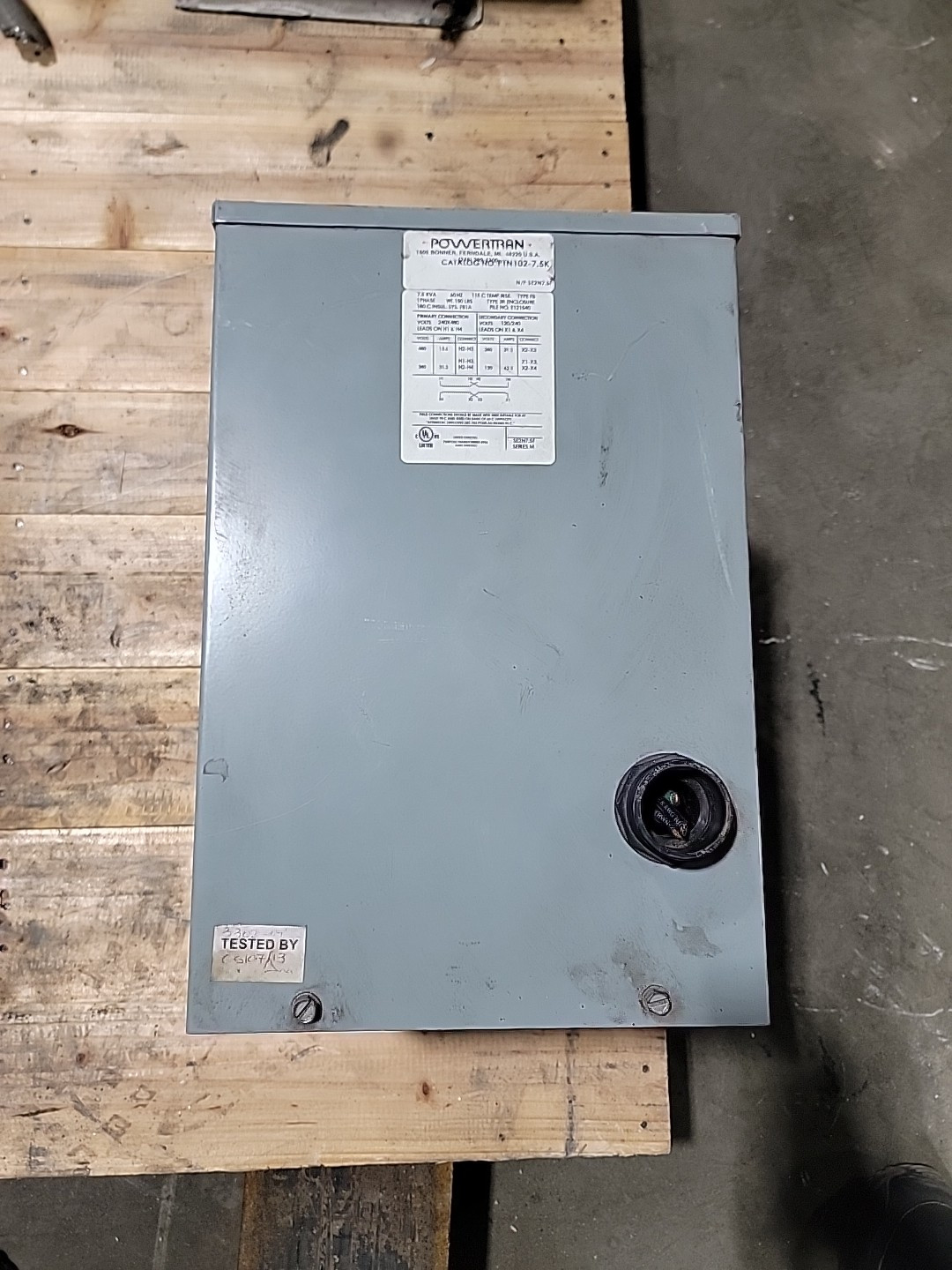 Powertran PTN102-7.5K Transformer 7500 VA 7.5 KVA 1 Ph PTN10275K (VT)