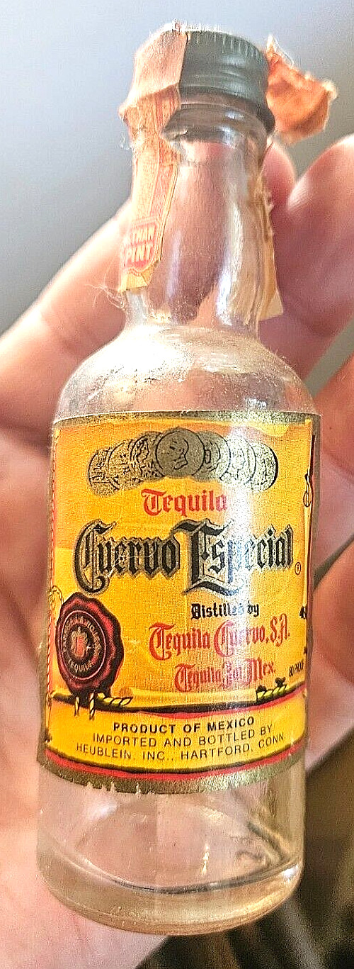 Tequila Cuervo Especial Mexico 1/10 pint empty bottle got buzzed south border
