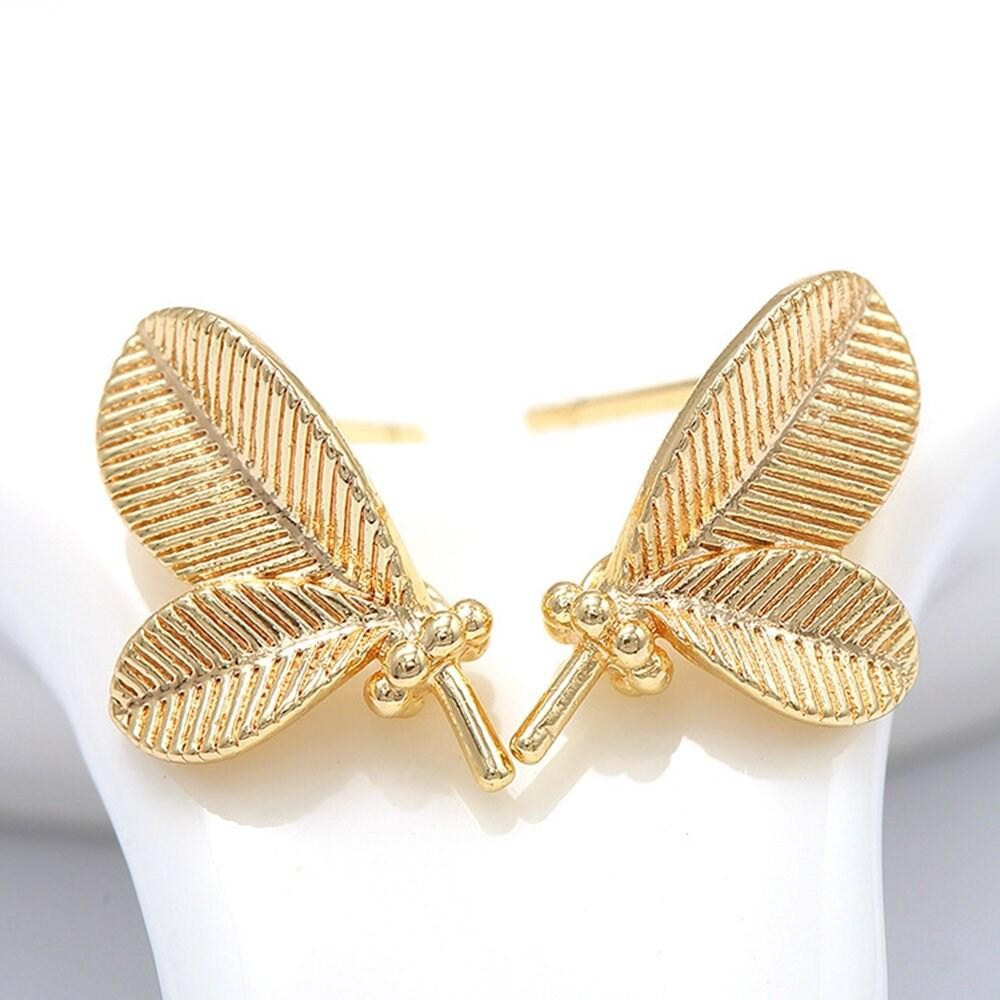 3Pairs Gold Plated Stud Pearl Peg Earring Mounts, Half Drilled Pearl Post GZX596