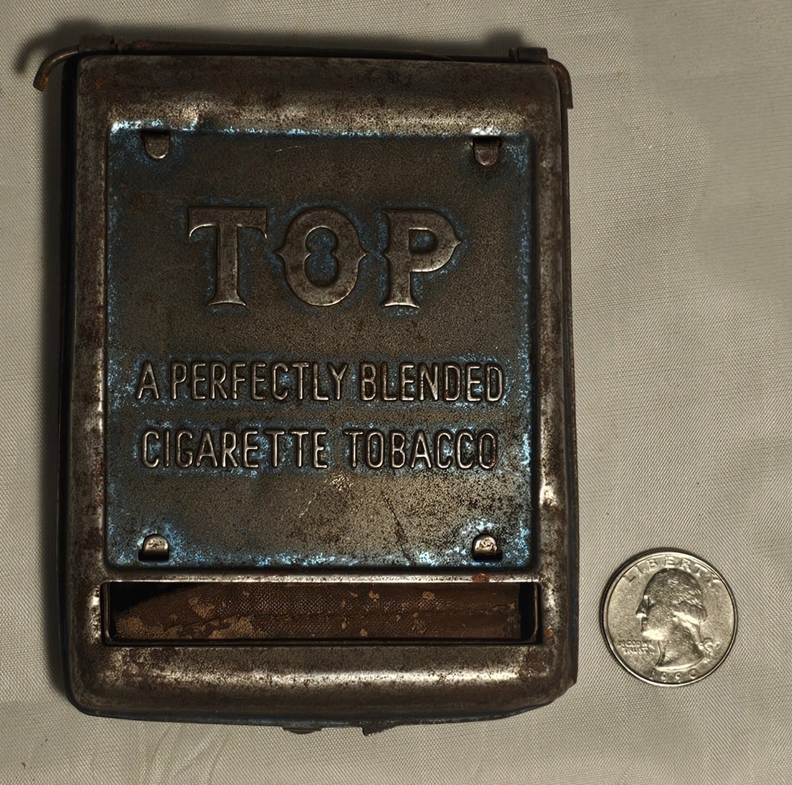 Vintage Top Cigarette Roller Blue Tin