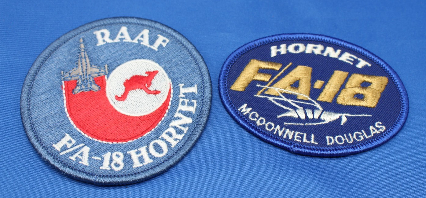 Lot of 2 Patches RAAF Royal Australia Air Force F-18 HORNET Squadron Mcdonnell