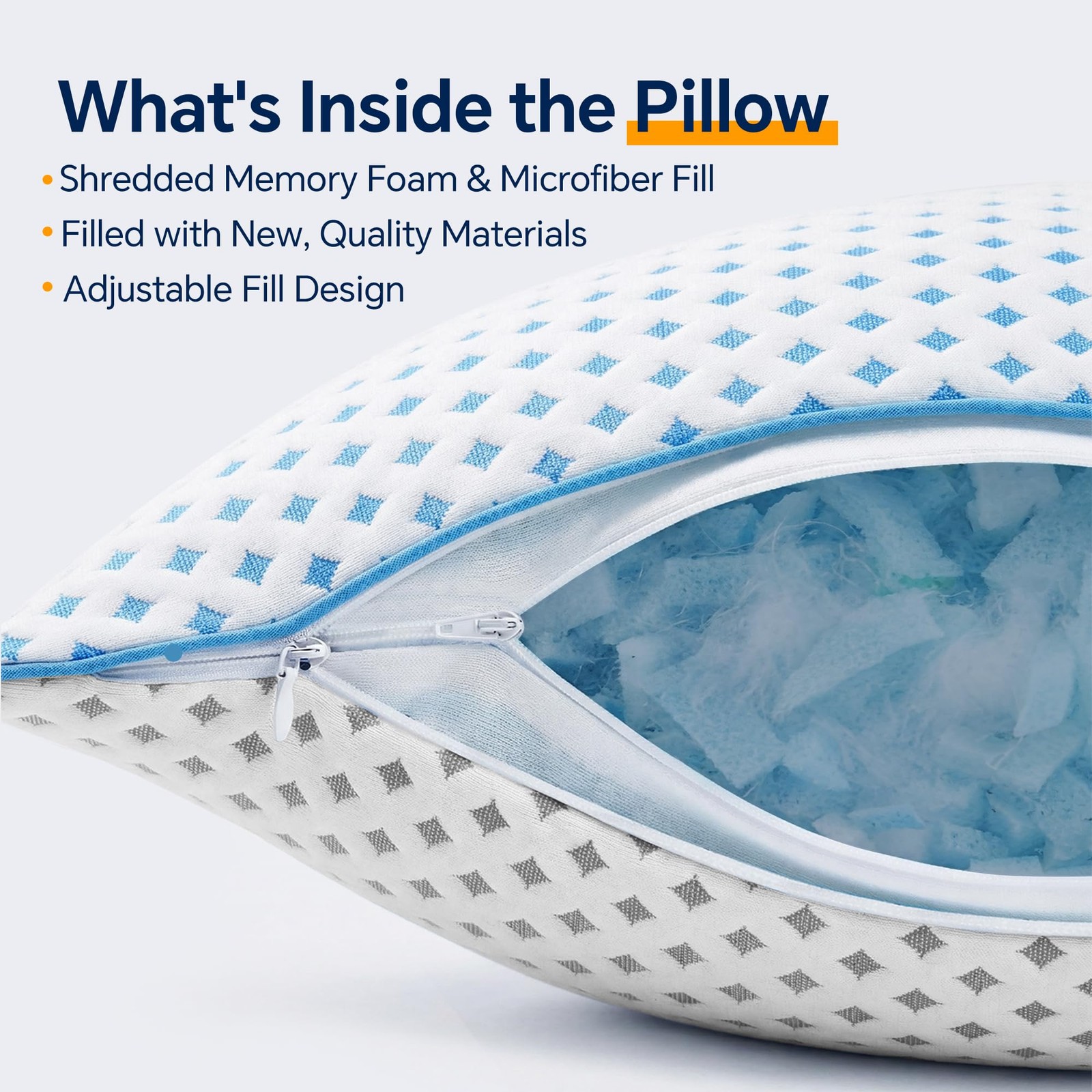 ezepilw Pillows Queen Size Set of 2 for Sleeping, Cooling Adjustable Memory F...
