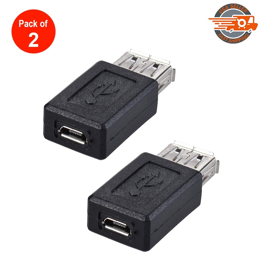 2X Micro 5pin USB Female to USB 2.0 AF Female USB Adapter Connector Converter