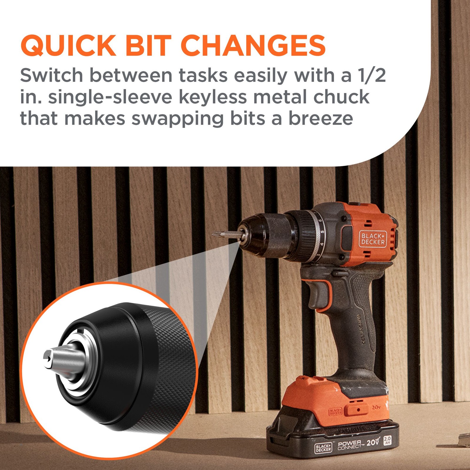 BLACK+DECKER® 20V MAX* POWERCONNECT™ Cordless Brushless Drill Kit - BLD782D1