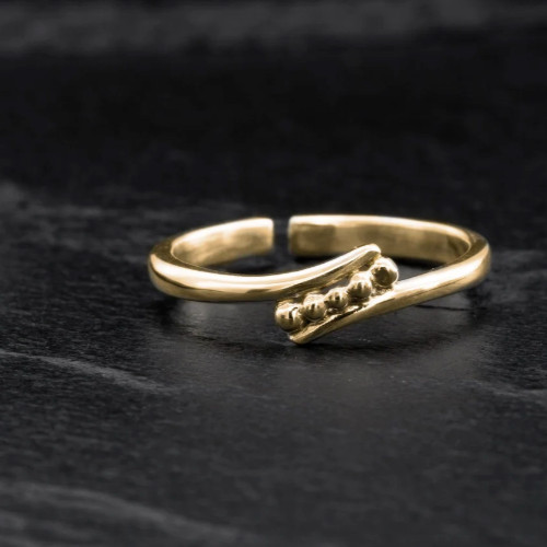 For Women's Adjustable Solid Metal Stylish Toe Ring Yellow Gold Plated Silver