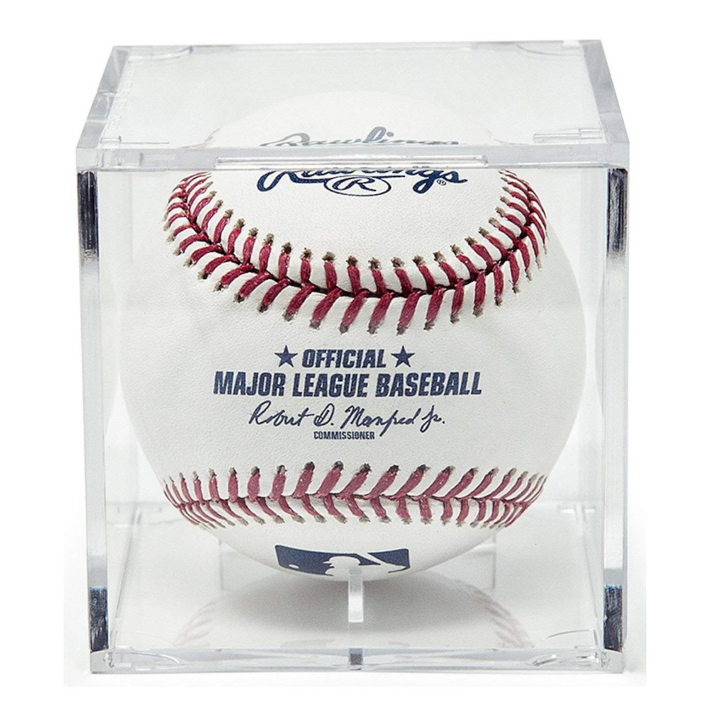 2Pcs Transparent Acrylic Baseball Holder with Stable Cradle for Display