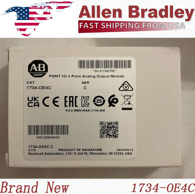 New Factory Sealed AB 1734-OE4C SER C POINT I/O 4 Point Analog Output Module US