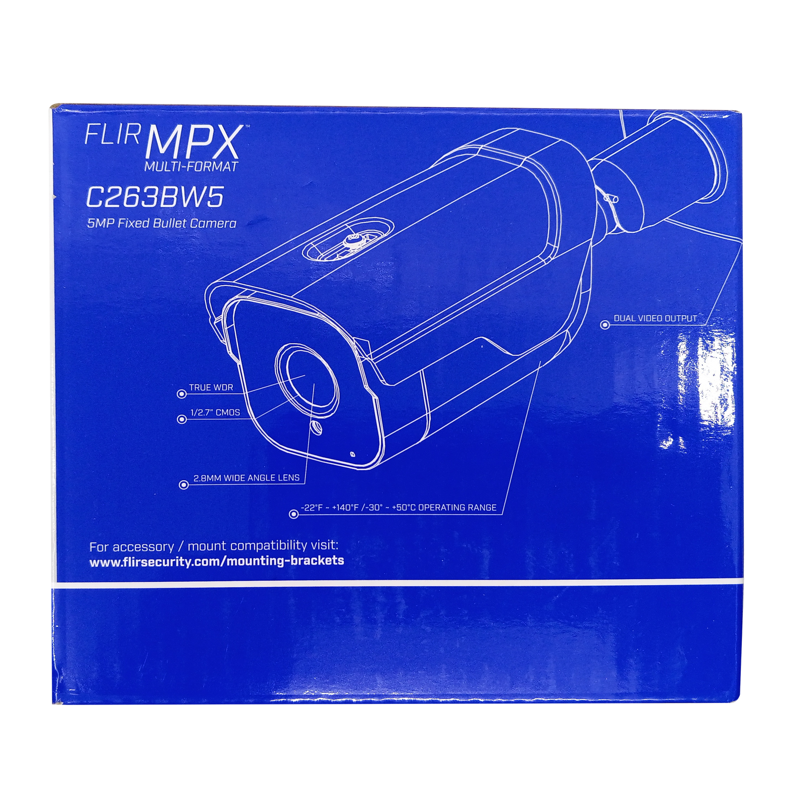 FLIR Digimerge C263BW5 5MP Fixed Bullet Camera, Multi-Format MPX True WDR Bullet