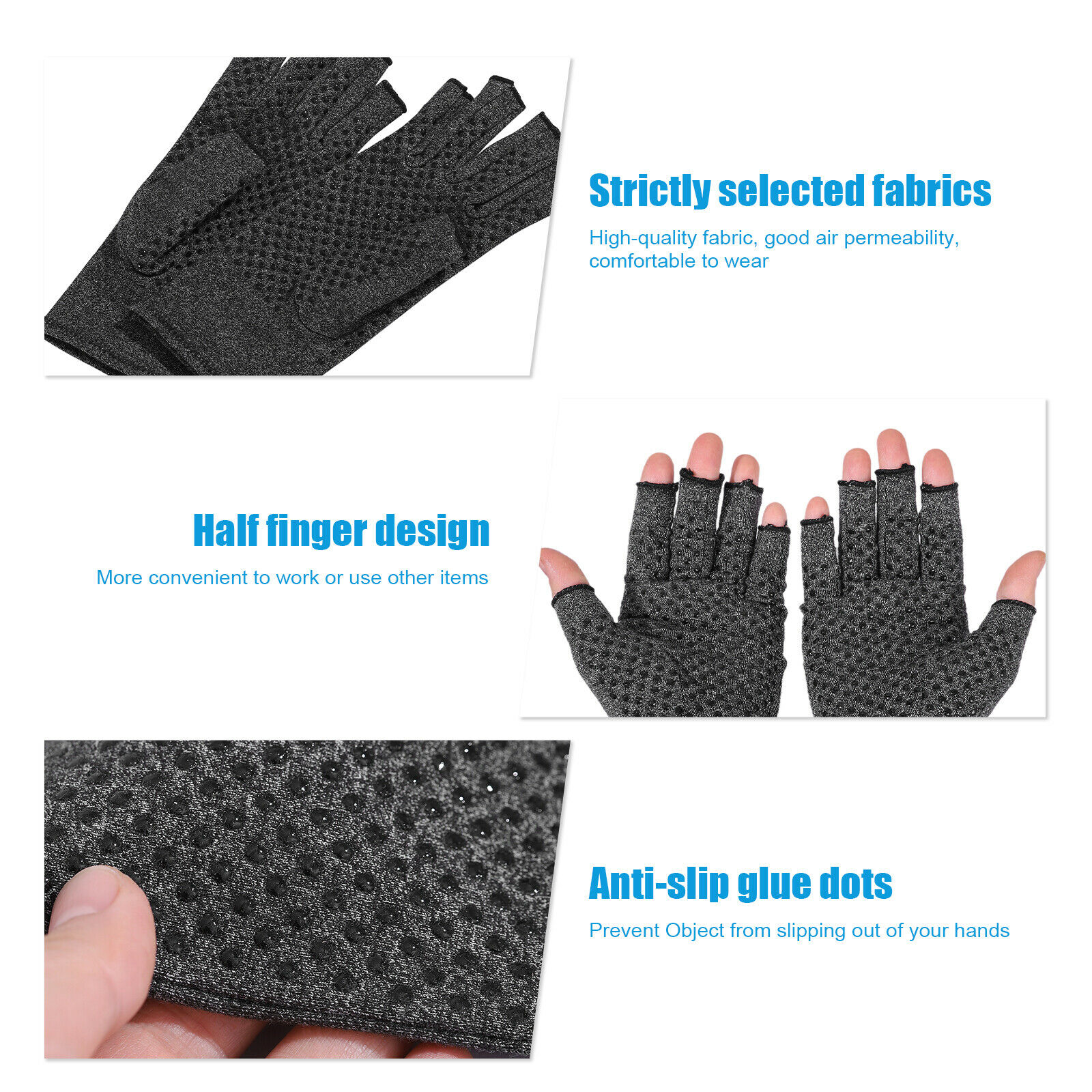 1 PAIR Copper Arthritis Compression Gloves Hand Support Joint Pain Relief USA